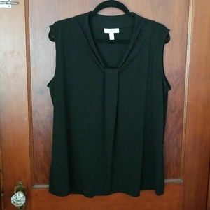 Dana Buchman sleeveless black blouse